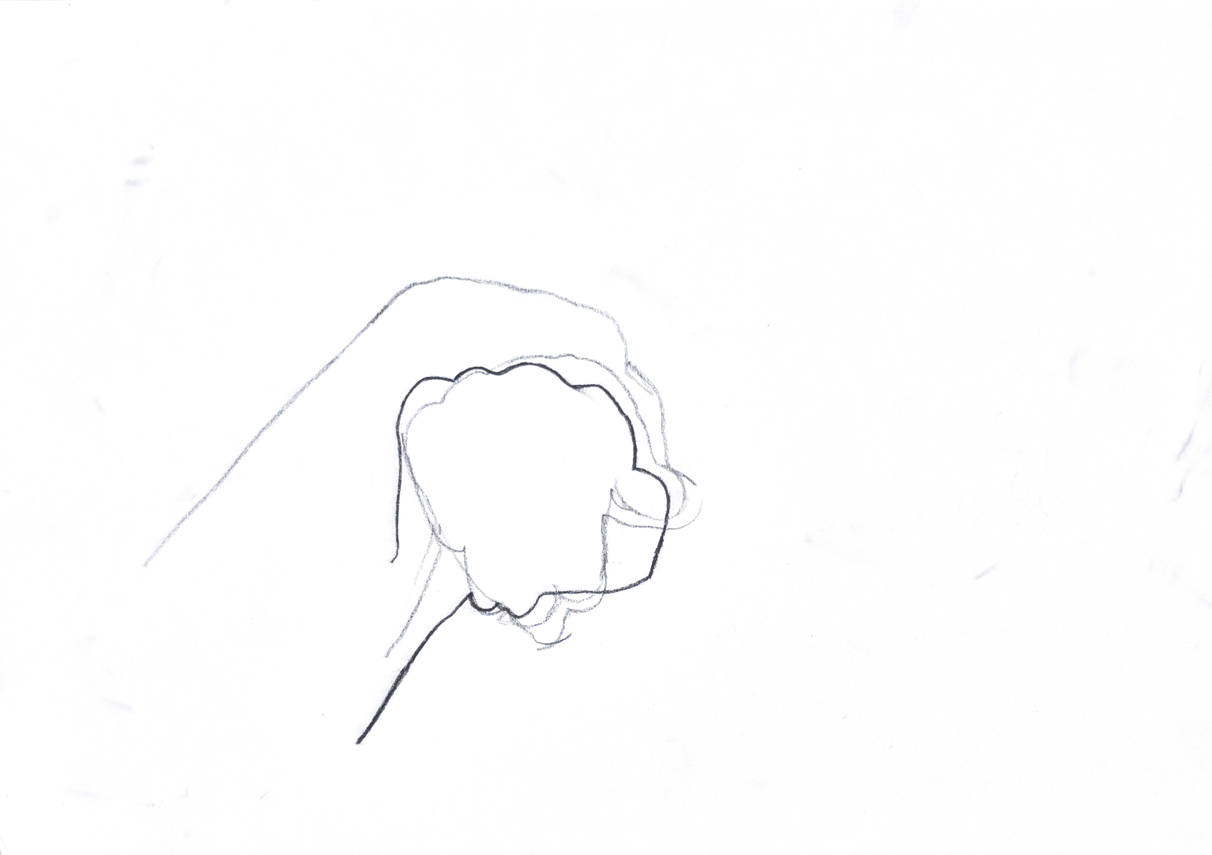 outlined drawing of a hand